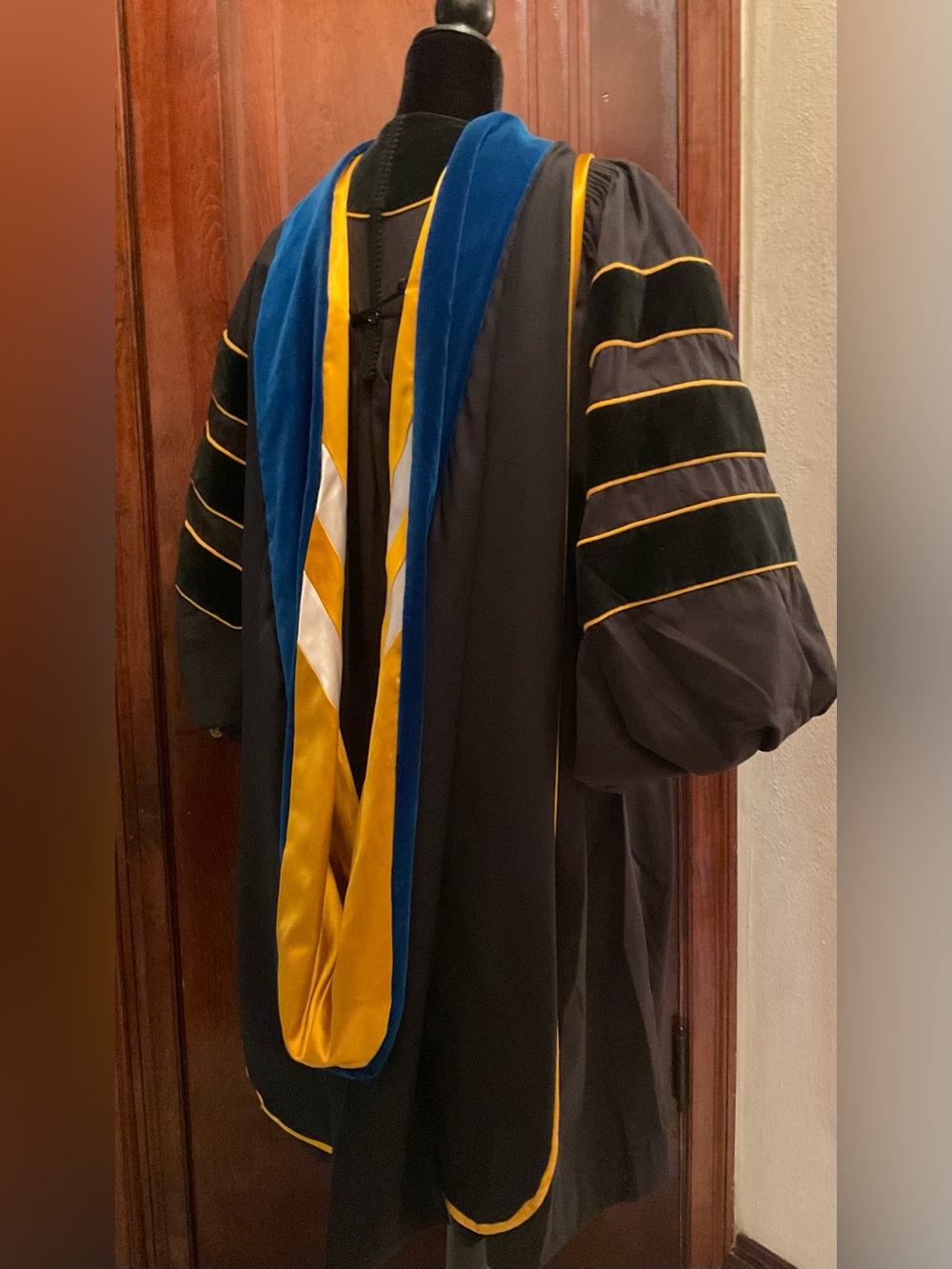 Vintage Doctoral Graduation Regalia Gown and Hood.